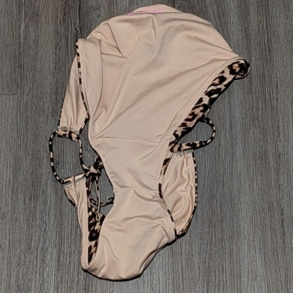 Victoria's Secret Twist Front Bikini & Side Tie Bottoms In Leopard 40DD XXL Set - Picture 11 of 11